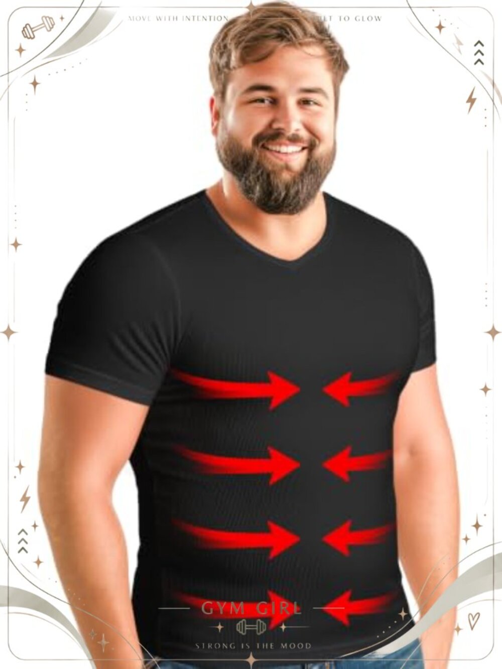 Mens Compression V Neck Slimming Undershirt Short Sleeve Shapewear Tee